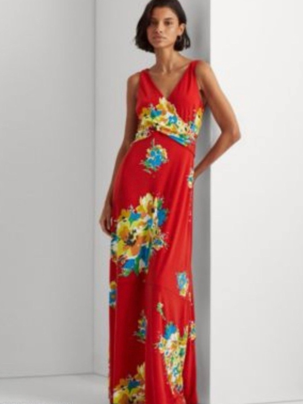 Ralph Lauren Red V-Neck Wrap Dress